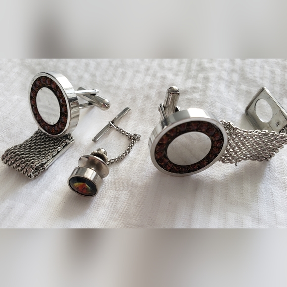 Antique Cufflinks with Matching Tie Pin - Picture 6 of 6